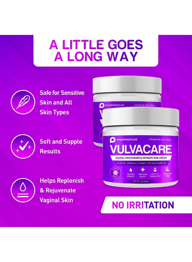 PHARMAPULSE Organic Vaginal Moisturizer, Vulva Balm Cream, Intimate Skin Care, Menopause Support - Relieves Dryness, Itching, Burning, Redness, Chafing, Odor, Irritation - Estrogen Free (2 Ounces) - Image 5